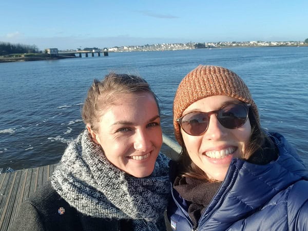 Audrey (on the right) alongside her very first guest, Marine, a diving guide. © Audrey Plissonneau