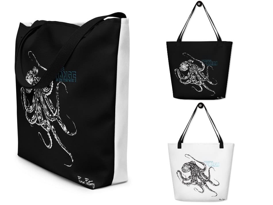 Two-Color Octopus Tote with Pocket3(1)