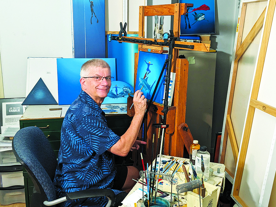 Fabrice and easel