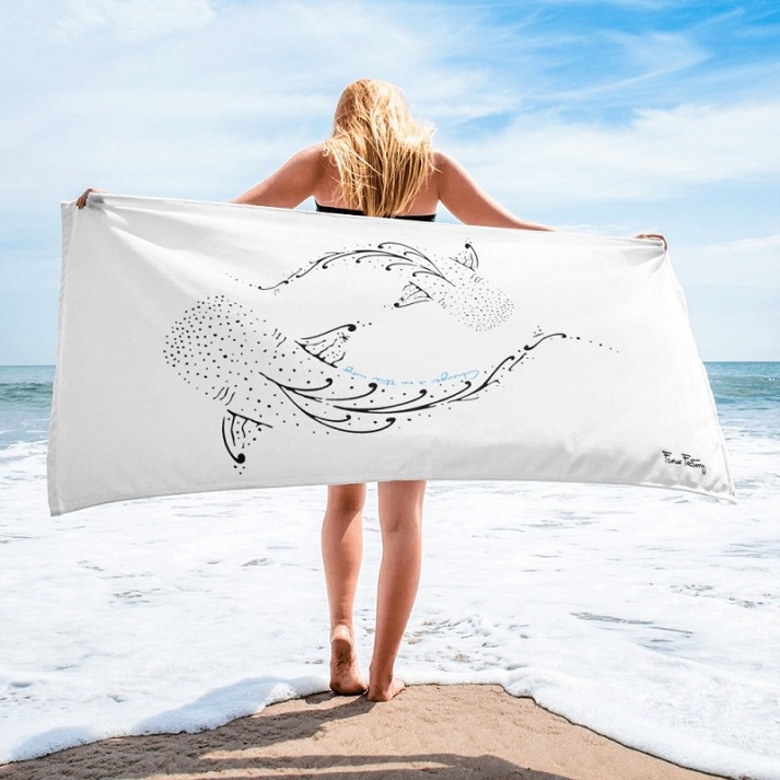 White whale shark towel