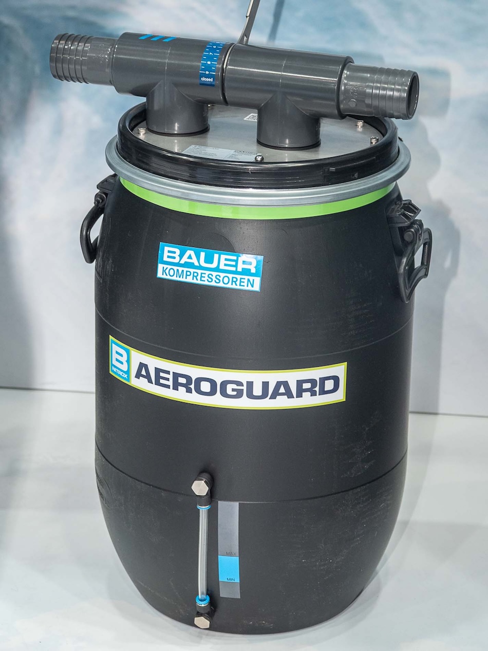 Bauer Aeroguard compressor, essential for scuba diving and deep breathing.
