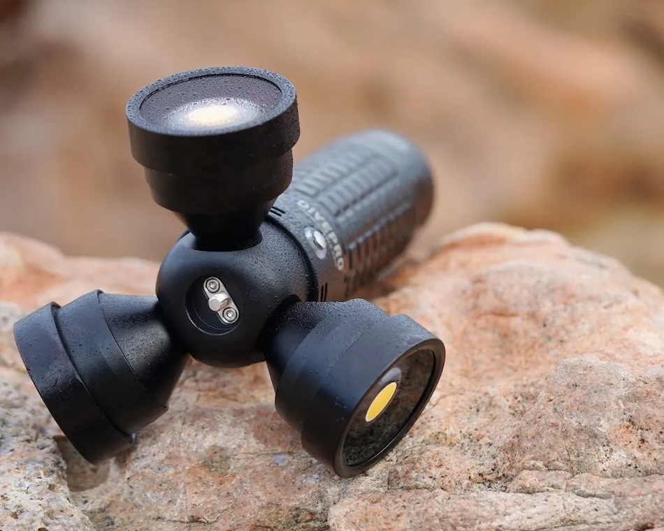Robust dive light, essential for safely exploring marine depths.