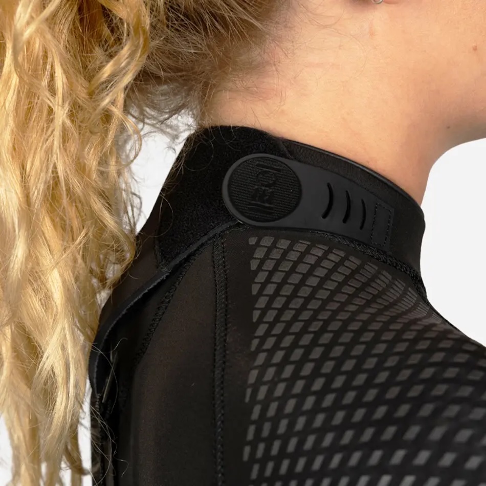 Detail of a modern wetsuit, ideal for underwater explorations.