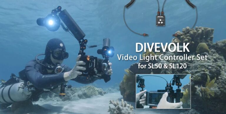 Un plongeur utilise un contrôleur de lumière vidéo sous-marin pour capturer des images spectaculaires.