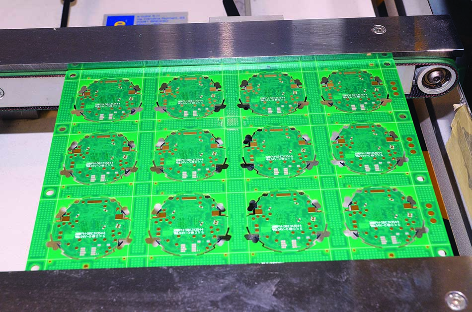 Printed circuit board for underwater diving equipment, essential to aquatic technology.